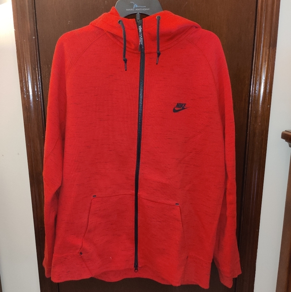 red nike zip up sweater